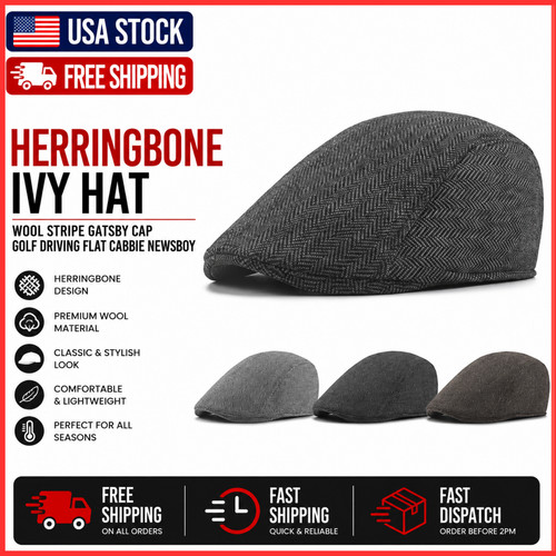 Herringbone ivy hat wool - herringbone,