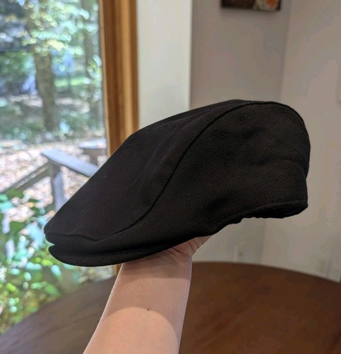 Black wool blend flat - wool,