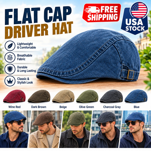 Men vintage flat cap driver - men,