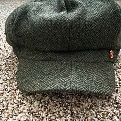 Green herringbone tweed - herringbone,