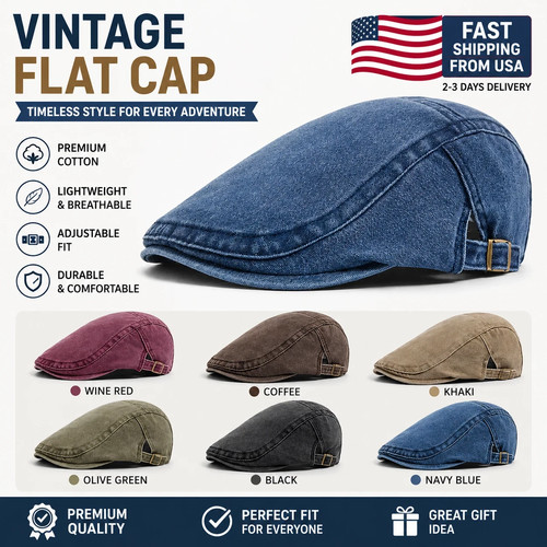 Men vintage flat cap - men,