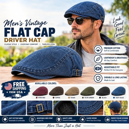 Men vintage flat - men, cap